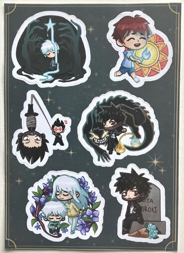 BNHA sticker sheet